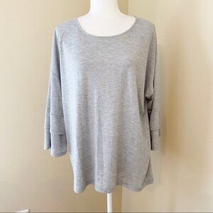Chico’s Bell Sleeve Metallic Gray Knit Top - L (3)